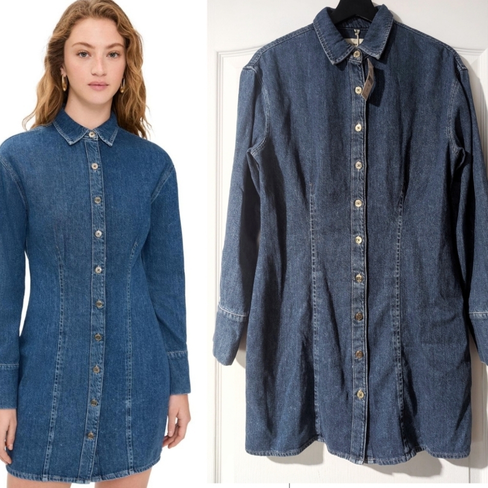 DL1961 | The Lisette Shirt Dress In Seagate Blue